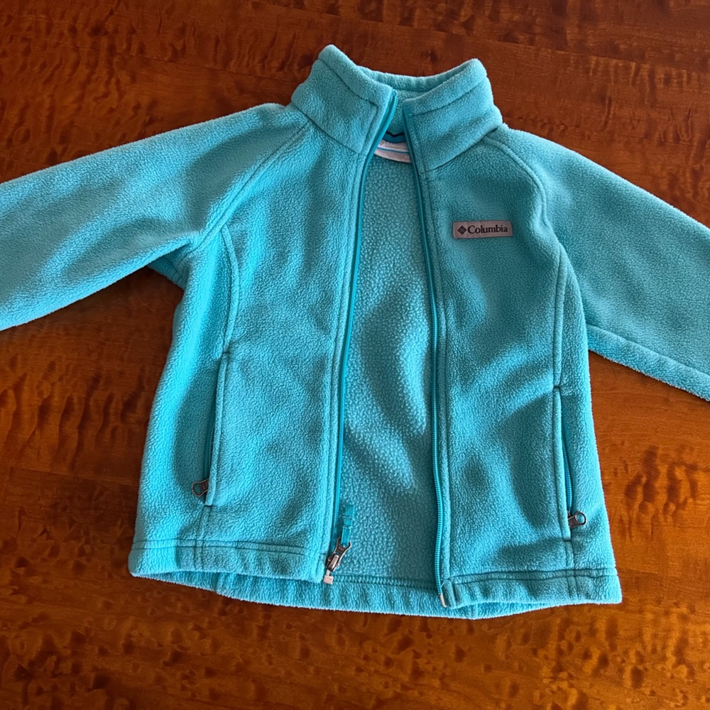 Columbia girls fleece jacket/sweatshirt size XS color Turquoise